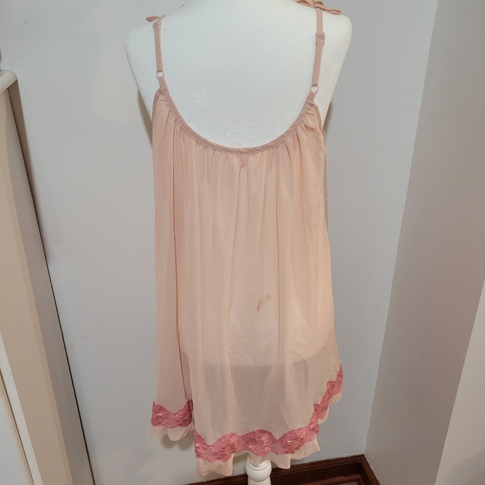 NWT Jennifer Lopez Pink Lace Slip Dress Coquette Dainty | Medium - Picture 5 of 9
